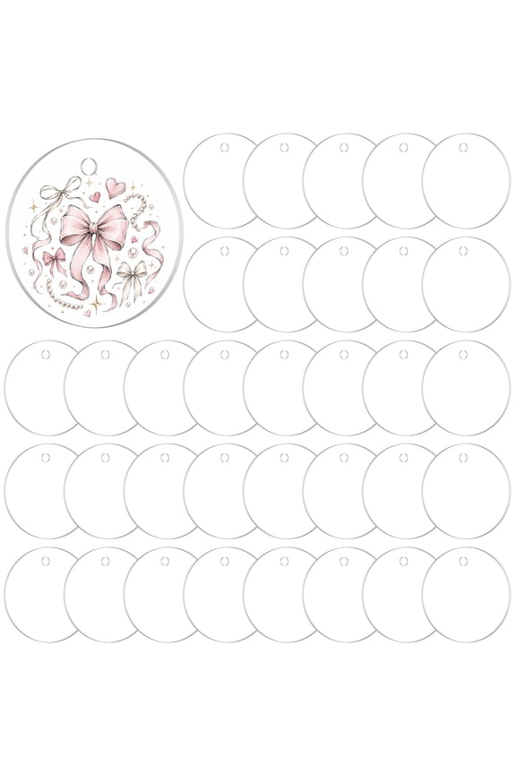 150 Pcs Round Acrylic Keychain Blanks, 2 Inch Transparent Discs with Hole, Smooth Unfinished Circles for Vinyl Crafting, DIY Keychains Projects, Ornament Painting & Engraving