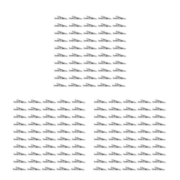 150 Pcs Silver Tone Metal Alligator Clip Clamps,150 Pcs x Alligator Clips,Silver Tone