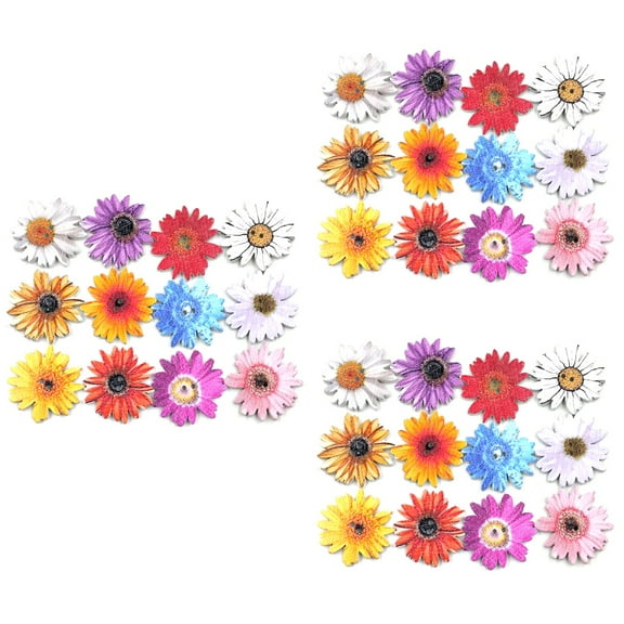 150 Pcs Single Side Painting Buttons Daisy Flower Fastener DIY Clothes Buckles Clothing Accessories Assorted Pattern