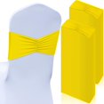 thumbnail image 1 of 150 Pcs Spandex Chair Sashes Bows Bands Chair Covers Decorations Elastic Ribbon Seat Ties for Wedding Birthday Party Banquet Hotel Events Ceremony(Yellow), 1 of 14