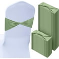 thumbnail image 1 of 150 Pcs Spandex Chair Sashes Bows Stretch Chair Cover Bands Elastic Ties Bands Slider Sashes Without Buckle Decorations for Wedding Party Events Ceremony Birthday(Sage Green), 1 of 14