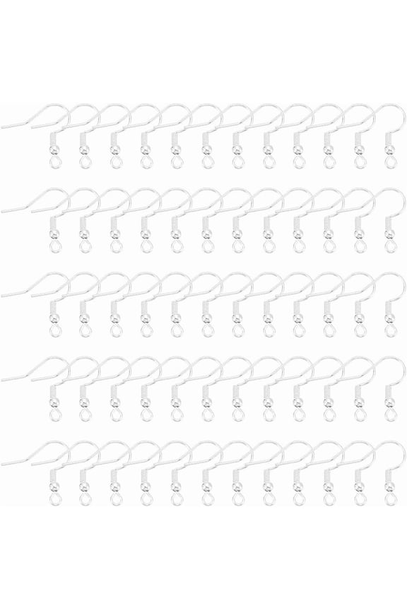 about 150 Pcs Stainless Steel Earring Hooks 925 Sterling Silver Plated Ear Wire with Loops Fish Hooks Earring Hooks with Coil and Ball French Ear Wire Hooks