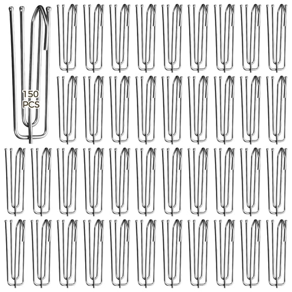 150 Pcs Stainless Steel Pinch Pleat Curtain Hooks, Rustproof 4-Prong Drapery Hangers for Window Curtains, Long-Lasting Easy Install Home Decor Accessories