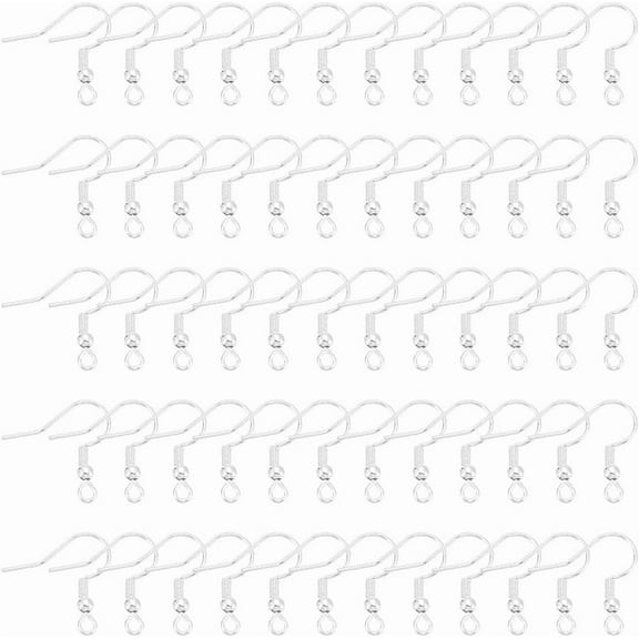 150 Pcs Sterling Silver Plated Stainless Steel Fish Hook Earring Hooks with Loops for DIY Dangle Earrings for DIY 925 Sterling Silver Plated
