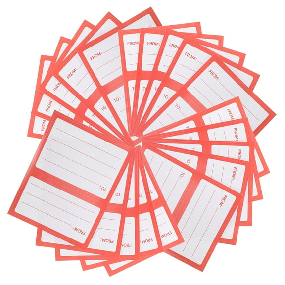 GOOHOCHY Mailing Labels for Envelopes with Strong Adhesion and Ample Writing Space Red Paper for Office 150pcs