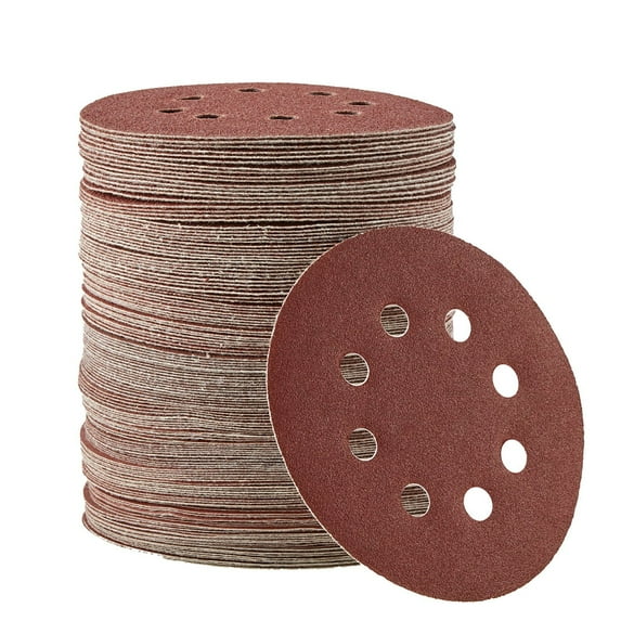 150 PCS 5 Inch Sanding Discs, 8-Hole Hook and Loop Sandpaper for Random Orbital Sander, 10 Grits from 60 to 600 for Wood, Metal, Auto Body Sanding