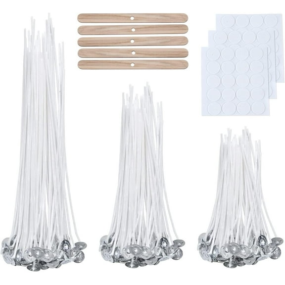 150 Piece Cotton Candle Wick (3 Size) for Candle Making Candle DIY (4/6/8in)