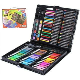 H & B Deluxe Art Set 145-Piece 2 Layers, Child Art Supplies for Drawing, Painting, Portable Aluminum Case Art Kit for Kids, Teens, Adults Great Gift