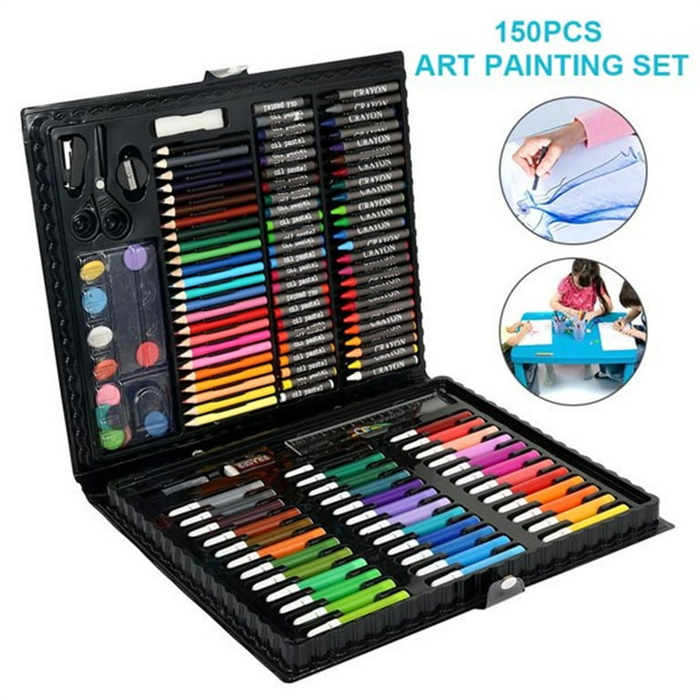 Kid Art Set Water Color Pen Crayon Coloured Pencil Powder Paint