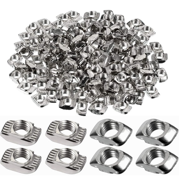 150 Pieces 2020 Series T Slot Nuts, Hammer Head Fastener -Plated Carbon Steel Sliding M5 T Nuts for Aluminum Profile