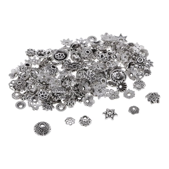150 Pieces Assorted Alloy beads of flower DIY Jewelry Making Findings Craft