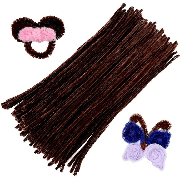 150 Pieces Dark Brown Pipe Cleaners, Pipe Cleaners Chenille Stem, Craft Pipe Cleaners, Art Pipe Cleaners, Pipe Cleaners Bulk for Creative Home Arts and Crafts Project Decoration Supplies