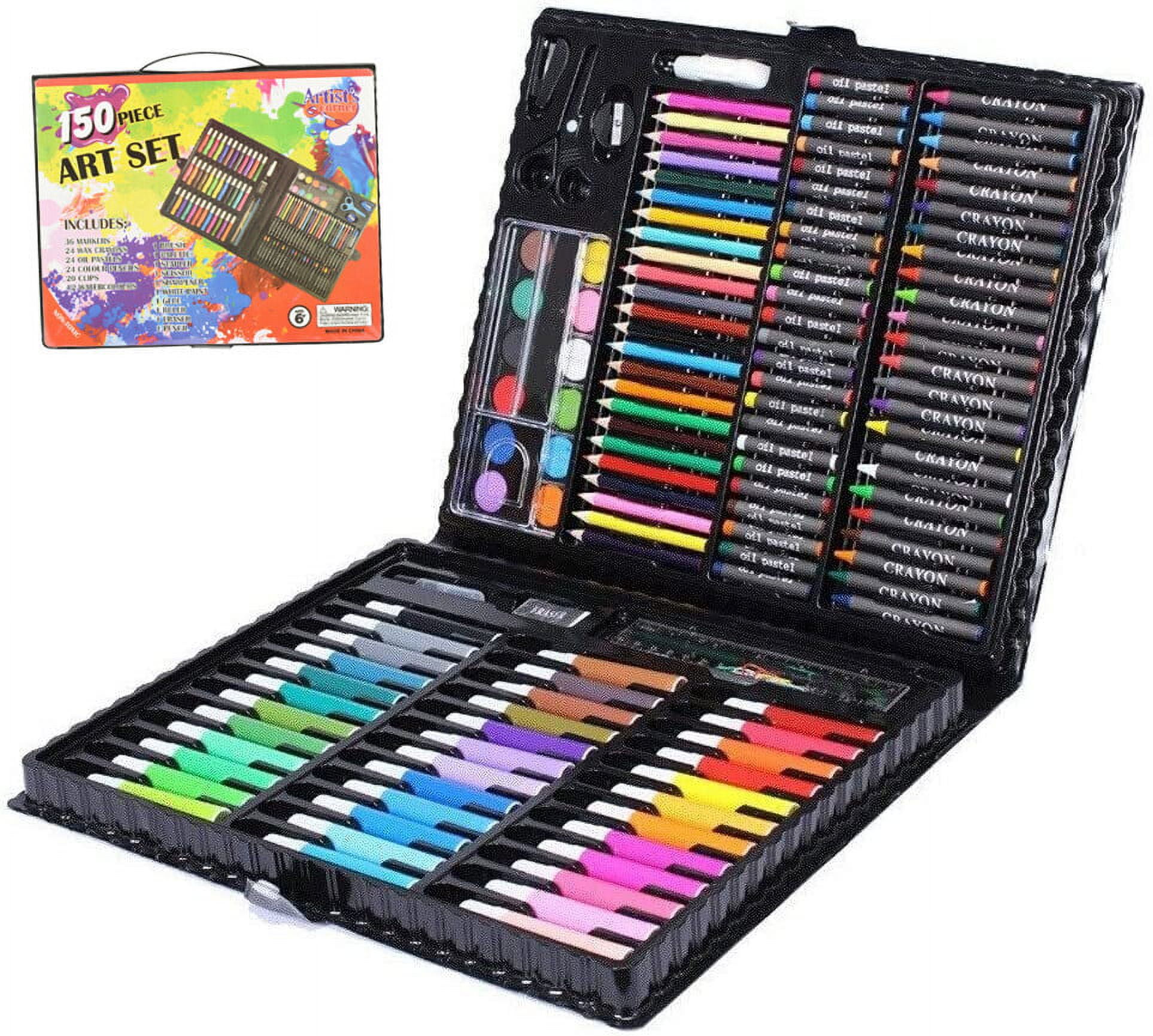  KIDDYCOLOR 150-Pieces Deluxe Art Set for Kids, Drawing Art  Supplies in a Plastic Case, Great Gift for Kids Christmas New Year : Arts,  Crafts & Sewing