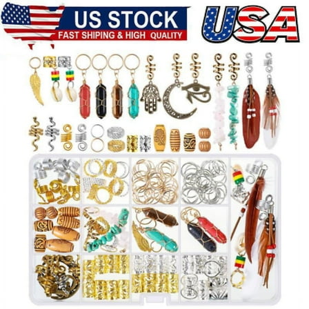 150 Pieces Hair Jewelry Dreadlocks Gift Crystal Wire Wrapped Loc Adornment