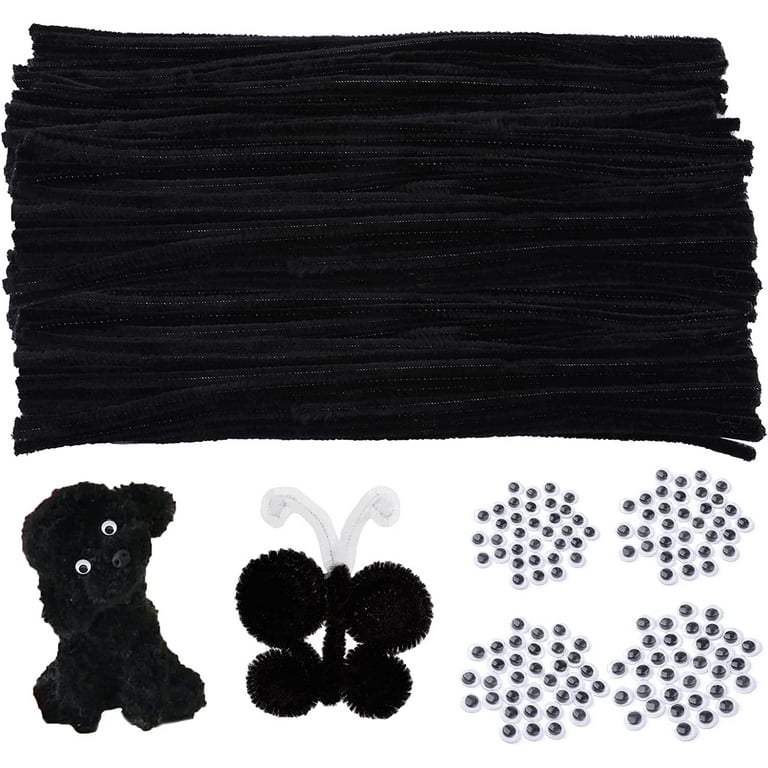 Pipe Cleaners Craft Supplies - 300Pcs Black Pipe Cleaners Chenille Stems  craft
