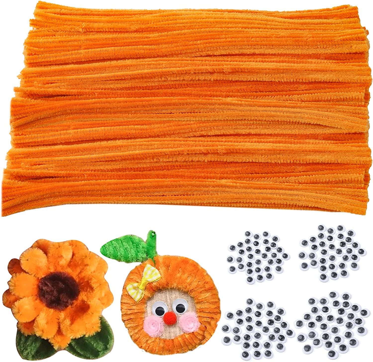 Menkey 150 Pieces Pipe Cleaners Chenille Stem Solid Color Pipe Cleaners Bulk for HalloweenChristmas DIY Craft Supplies Thick Pipe Cleaners Chenille Stems