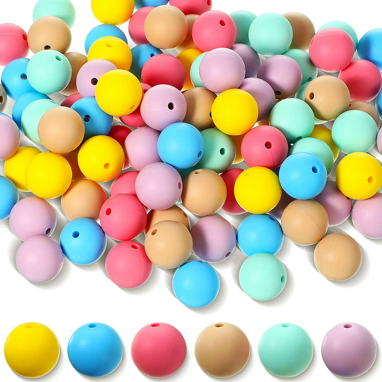 150 Pieces Silicone Beads 15mm Assorted Color Silicone Teething Beads DIY  Silicone Teether Beads Kit Round Loose Baby Chewing Beads for Baby Nursing  Chewing Accessory (Chic Colors) 