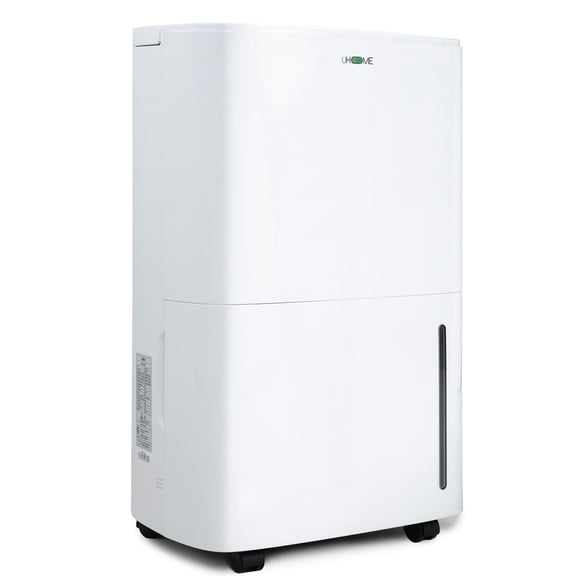 150 Pints High Capacity Dehumidifier with Continuous Drainage Pump, 7000 Sq Ft Coverage for Home Office Storage, Quiet 48dB, White