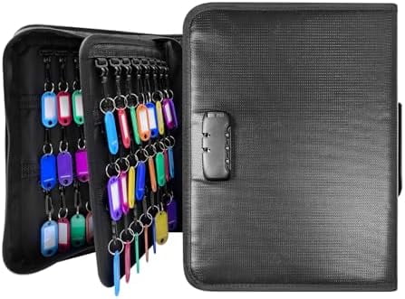 Portable Zippered Key Organizer, Leather Key Box With 28 Key Binder, Manager &Landlord Key Holder Book, Smart Zipper Key Case For Real Estate Sales, Hotel Executives, Car Rental Key Organizer Keychain - View #2