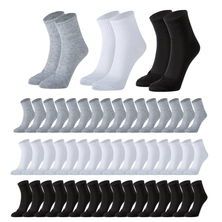 Sophproton 150 Pairs Men's Socks Bulk Quarter Socks Moisture Wicking Socks Casual Sports Ankle Socks Bulk for Homeless Men Women