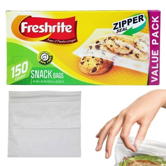 150 Resealable Zip Seal Sandwich Bags Snacks School Lunch Food Storage BPA Free
