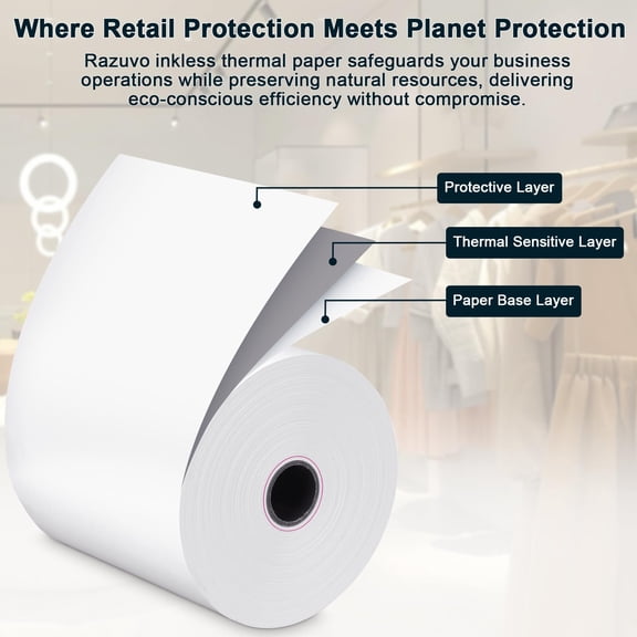 150 Rolls 2 1/4 x 50 Thermal Paper, Cr Card Machine Receipt Rolls Compatible with Square Clover POS Systems, White