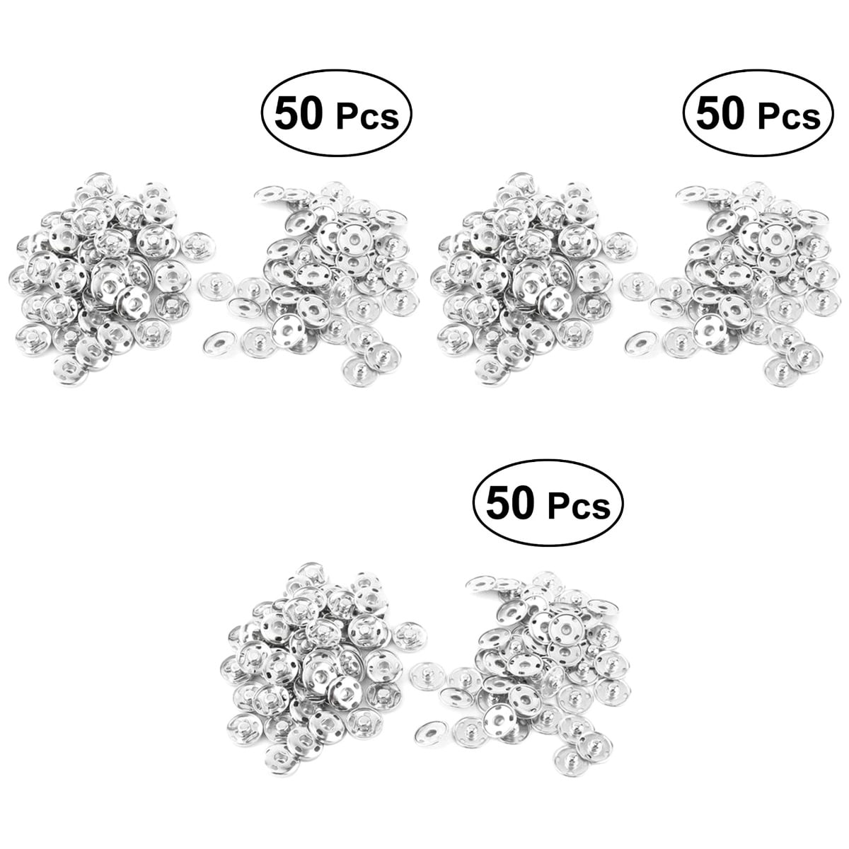 150 Sets Buttons Doll Garment Snaps for Clothing Crafts Metal