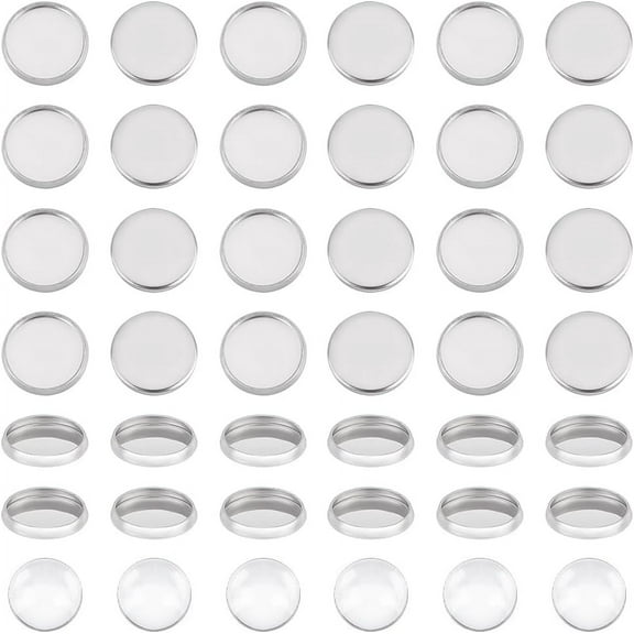 150 Sets Round Bezel Cups 10mm Plain Edge Blank Bezel Pendant Trays Stainless Steel Round Blank Bezel Cabochons Flat Round Tray Settings Metal Edge Bezel Cups for DIY Jewelry Making