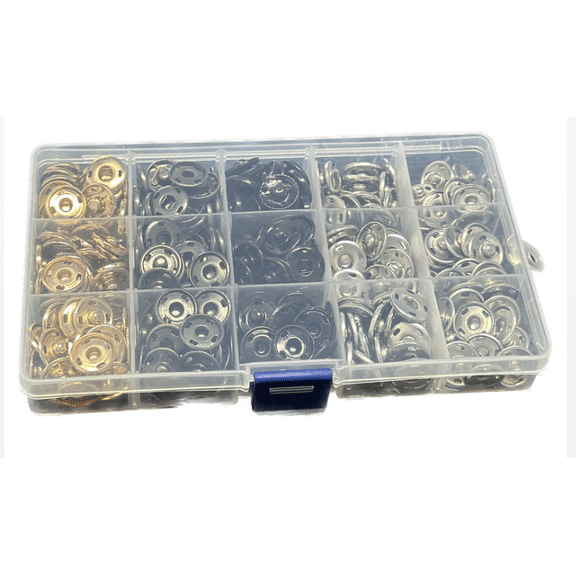 150 Sets Sew-on Snap Buttons, Metal Snaps Fasteners Press Studs Buttons for Sewing Clothing