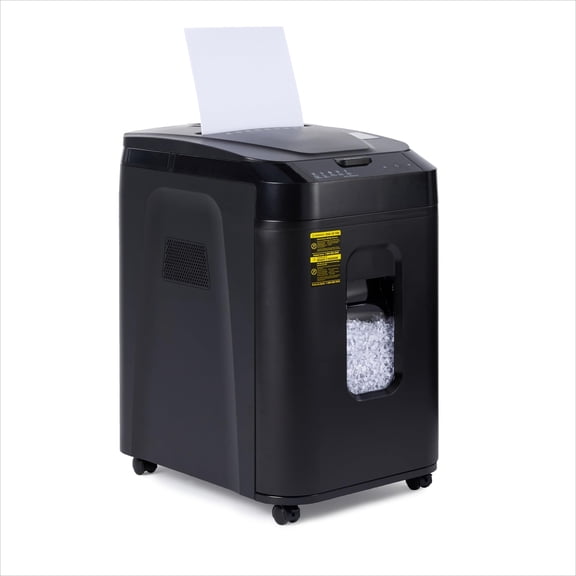 150-Sheet Autofeed Micro-Cut Paper and Credit Card Shredder, High Security Level P-4 with 8.5-Gallon Bin, 60-Minute Continuous Run Time, Black