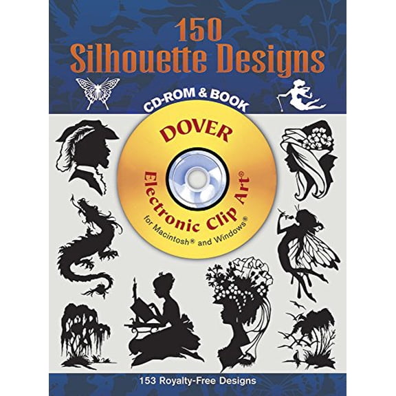 Pre-Owned 150 Silhouette Designs (Dover Electronic Clip Art) Paperback