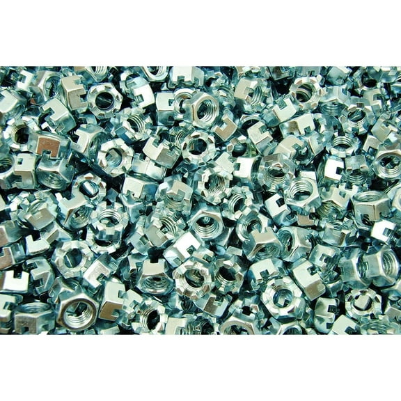 (150) Slotted Hex Castle Nuts 1/2-13 Thread Zinc Plated