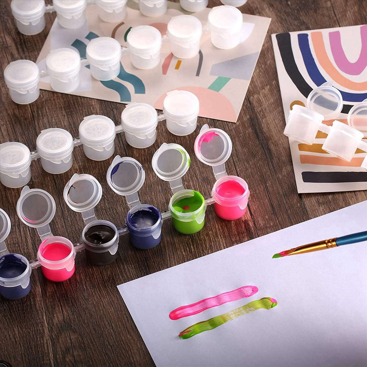 150 Strips Empty Paint Pots 5 Ml Paint Pots Strips Storage Containers ...
