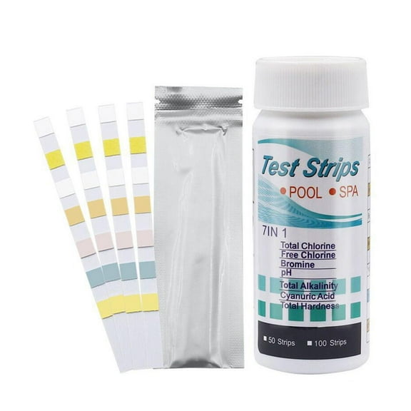 150 Strips Pool and Hot Tub Test Strips, 7-in-1 3-in-1 Pool Test Strips, Water Water Testing Kit for Hot tub and Spa, Accurate Test Bromine, Total Chlorine, pH, Total Alkalinity T3P3