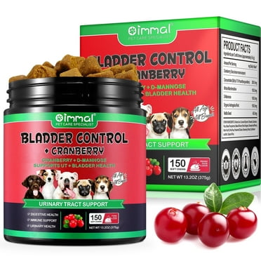150 Urinary Chews for Dogs, Supports Bladder + Kidney Health, with Cranberry + D-Mannose - Duck Flavor