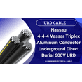 thumbnail image 1 of 150' Vassar 4-4-4 Triplex Aluminum URD Direct Burial Cable 600V, 1 of 9