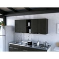 thumbnail image 1 of 150 Wall Cabinet In Black, Double Door Style, Two Inner Shelves, Outer Shelves & Built-in Dish Rack And Storage Unit Design, Internal External Holder For, 1 of 4