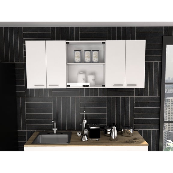 150" Wall - Mounted Storage | Modern Style and Function for Room | Melamine Filler and Glass Doors | Address Storage and Organization Woes