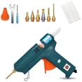 thumbnail image 1 of 150 Watt High Power Hot Glue Gun with 6 Copper Nozzles, Adjustable Temperature Professional Melting Tool for Arts & Crafts, 5pc High Viscosity Sticks Included, Full Size Glue Gun for Rapid Heating, 1 of 9