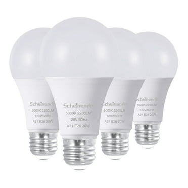 150 Watt Led Bulb Equivalent, Standard A21 Super Bright Light Bulb, Daylight 5000K, Non-Dimmable, 20 Watt 2200Lumens,  4 Pack