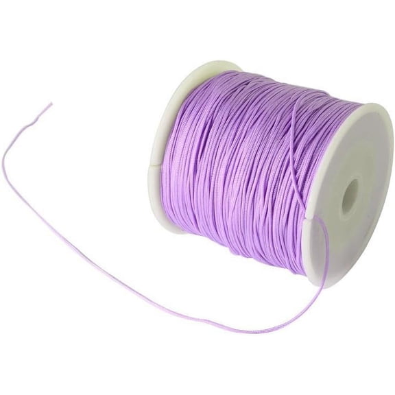 150 Yards 0.5mm Nylon Cord Nylon Beading String Nylon Knotting Cord for Necklace Bracelet Beading Bracelet Making-Lilac