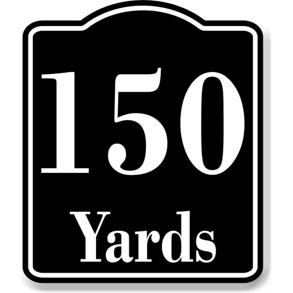 150 Yards Distance Marker Running Race Marathon BLACK Aluminum Composite Sign, 20"24"
