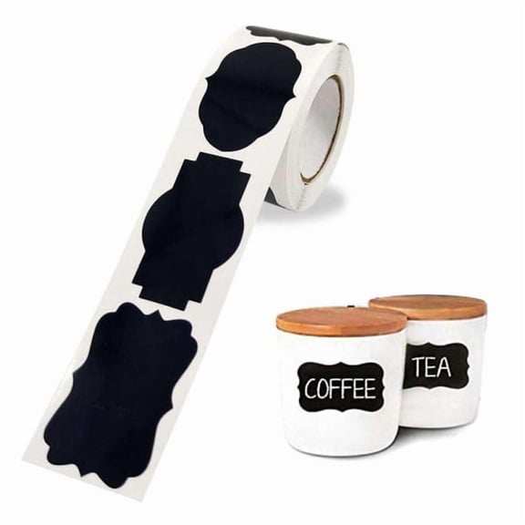 150 black labels for chalkboards, labels for jars + pen