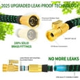 thumbnail image 1 of 150 ft Expandable Garden Hose -  3750D Fabric, 4-Layer Latex Core, Solid Brass Connectors Expanding Water Hose - 10 Spray Nozzles & Convenient Storage Bag Included, 1 of 6