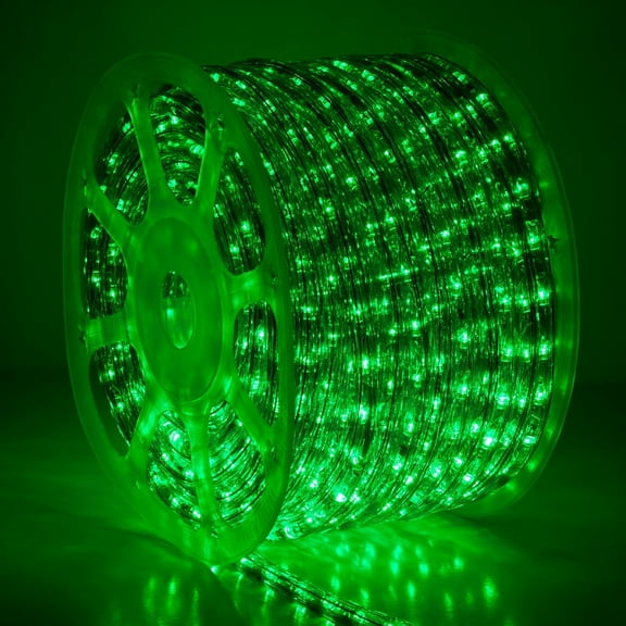 150 ft. Green LED Rope Light Spool Indoor-Outdoor Tube Light Kit, 120V, 1/2 Inch, 2-Wire