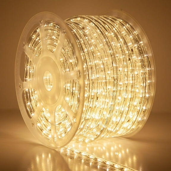 150 ft. Warm White LED Rope Light Spool Indoor-Outdoor Bulk Tube Light, 120V, 1/2 Inch, 2-Wire