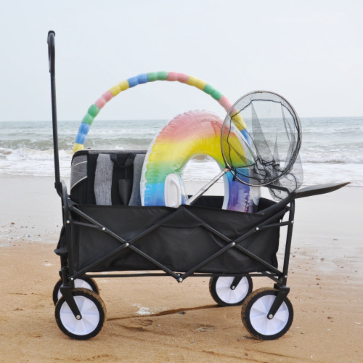 150 lb Foldable Multi-Purpose Cart, Black, Foldable, for the Beach ...