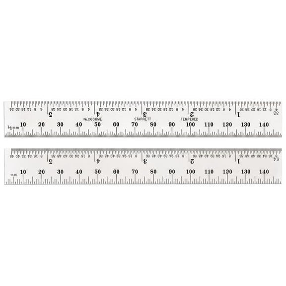 150 mm Spring-Tempered Steel Rule with Millimeter & One Side Graduation