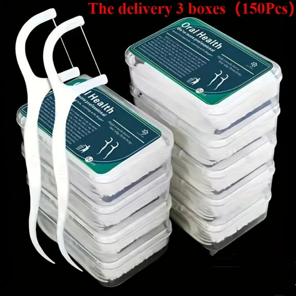 150 pieces of dental floss, deep cleaning dental floss, suitable for oral care, portable disposable dental floss stick, essential
