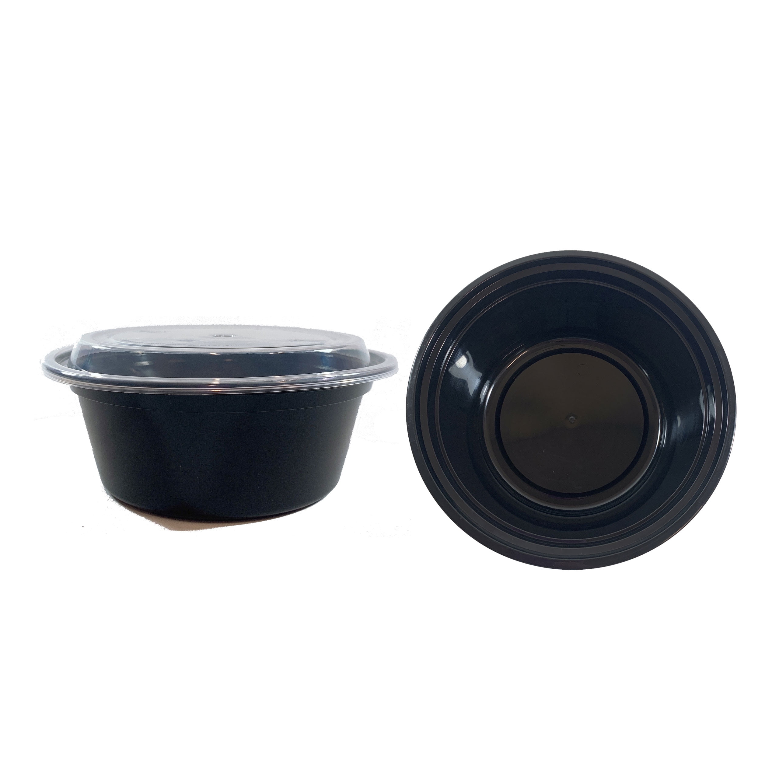 48oz (9 inch Round) Black Meal Prep Containers. - Pak-Man Packaging